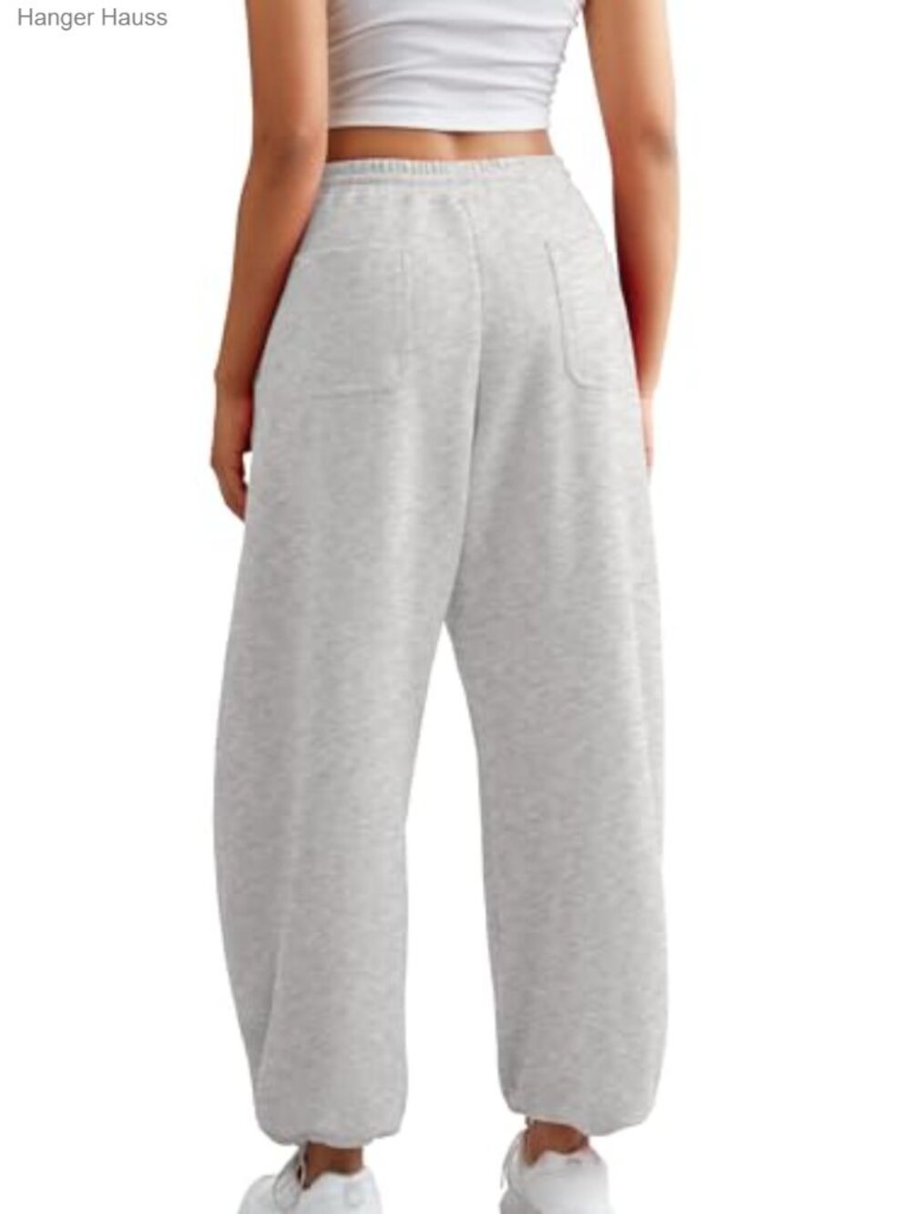 Wide Leg Sweatpants - High Elastic Waist Baggy Pants with Pockets & Adjustable - Picture 4 of 7